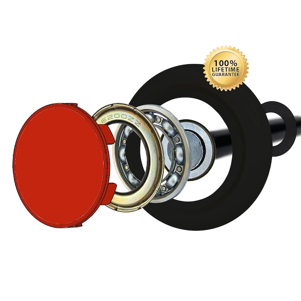 Dura-Lift Titan Premium 2 in. Sealed 6200ZZ Nylon Garage Door Roller w 4 in. Corrosion Resistant Stem DLR6200ZZT12 - main